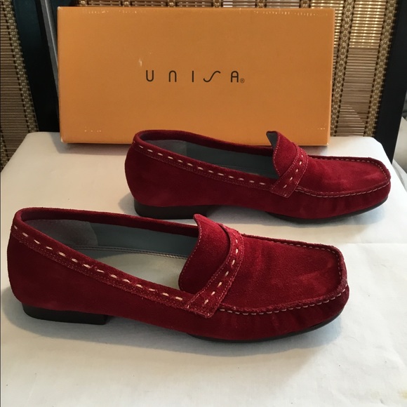 Unisa Red Suede Loafers - Picture 2 of 6